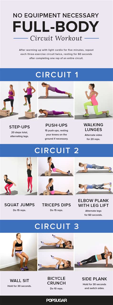Because it's a cardio workout, expect to. Printable Total-Body No-Equipment Workout | POPSUGAR Fitness