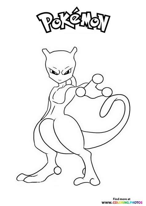 Mewtwo Pokemon Coloring Pages For Kids