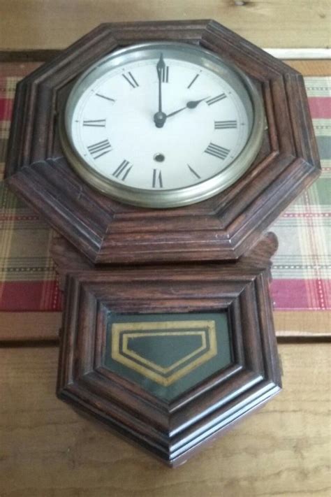 Antique Sessions Schoolhouse Wall Clock Beautiful Works 1878703094