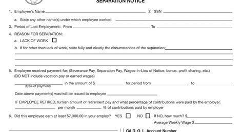 Separation Notice For Ga ≡ Fill Out Printable Pdf Forms Online