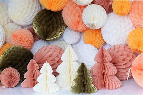 Paper Christmas Tree Decoration Honeycomb Balls New Year Etsy