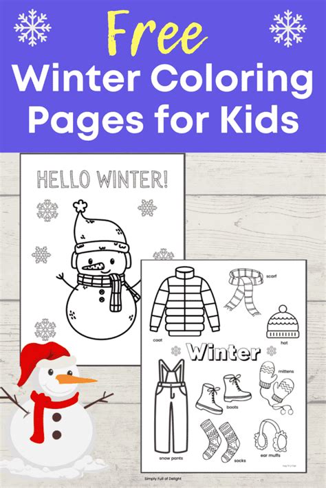 Winter Coloring Pages For Kids Free Printables