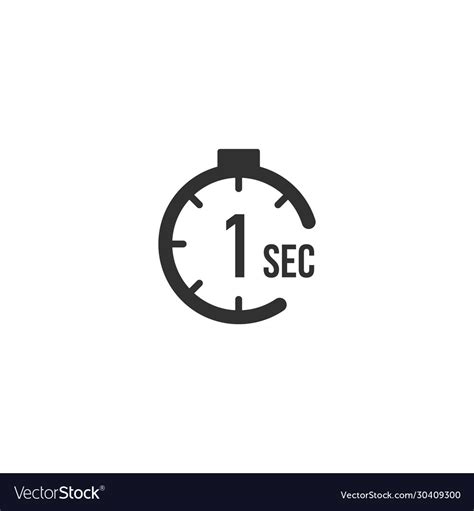 1 Second Countdown Timer Icon Set Time Interval Vector Image