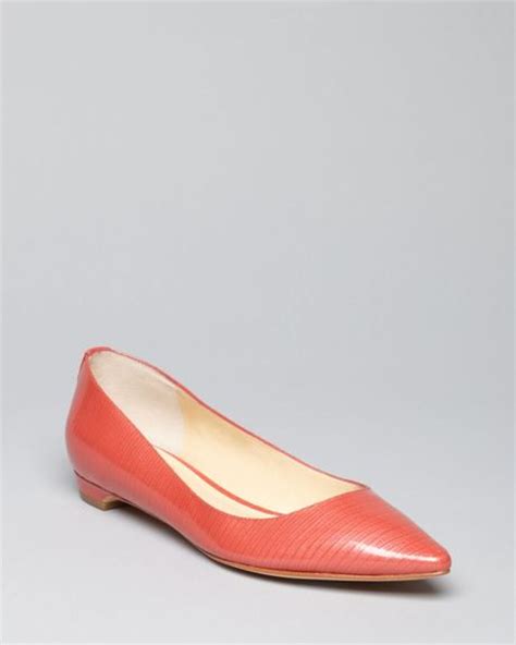 Ivanka Trump Pointed Toe Flats Annuly In Orange Coral Lyst