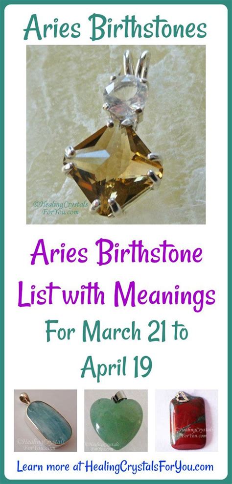 Aries Birthstone List Birthstones And Meanings March 21st April 20th