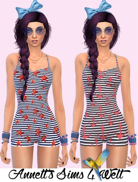 Sims 4 Ccs The Best Accessory Swimsuits Nautic By Annett85