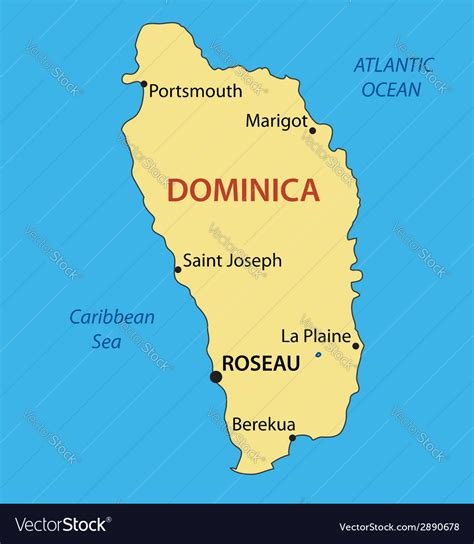 Commonwealth Of Dominica Map Royalty Free Vector Image