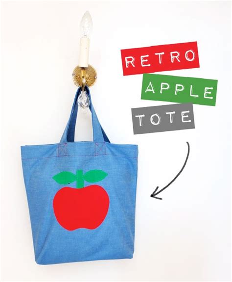 How To Retro Apple Tote Bag My Poppet Makes