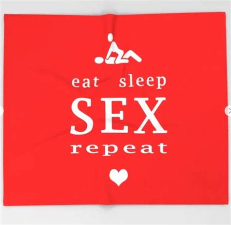 Eat Sleep Sex Repeat Red Throw Blanket Typography Modern Etsy