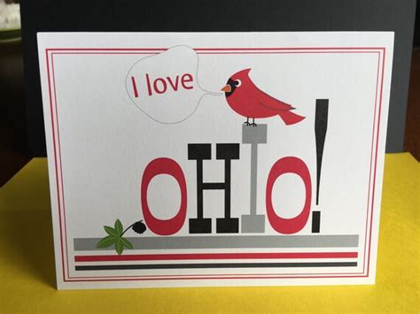 Ohio Greeting Card Ohio State Greeting Card Buckeye And
