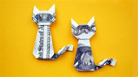 お年玉に猫のオブジェの折り紙を、千円札でも制作可能 猫ジャーナル Dollar Origami Dollar Bill