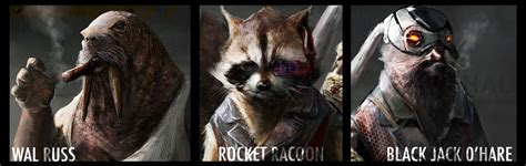 Jeremiah Concept Design Rocket Raccoon And Crew Illustration