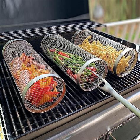 Bbq Grill Cage Stainless Steel Grill Tube Greatest Grilling Basket Ever Grille Barbecue Grill