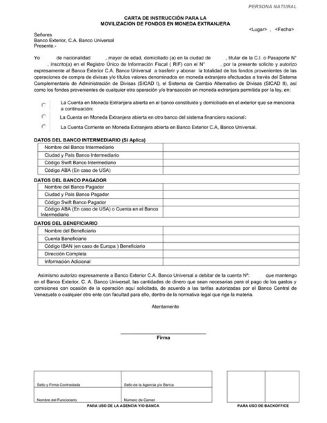 Formato Carta De Instruccion Bancaria Modelo De Informe Kulturaupice