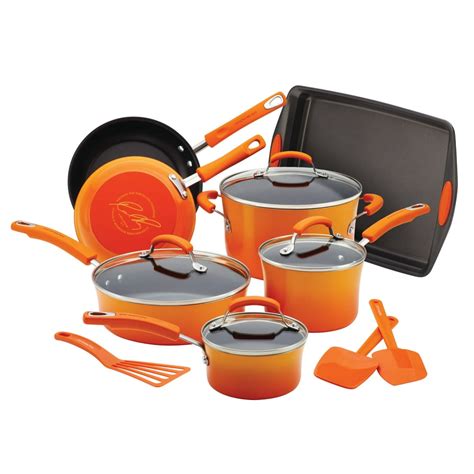 Rachael Ray 14 Piece Classic Brights Nonstick Pots And Pans Setcookware Set With Bakeware And