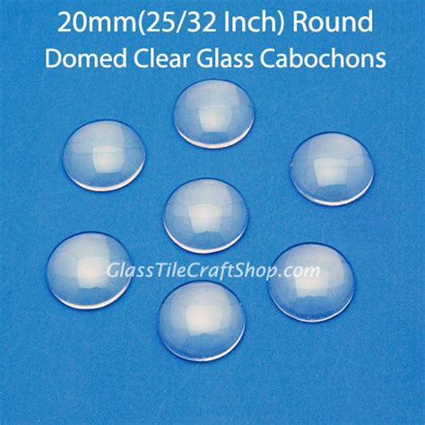 25pk 20mm Cabochons Clear Round Domed Glass Cabochons For Etsy