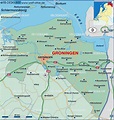 Map of Groningen (State / Section in Netherlands) | Welt-Atlas.de