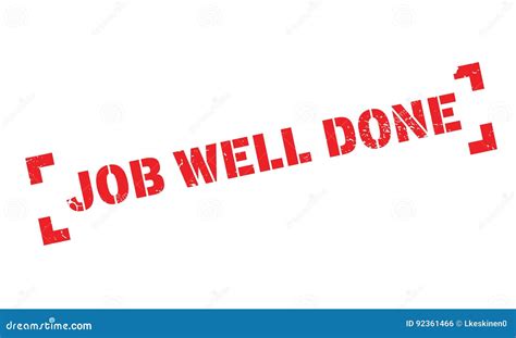 Job Well Done Rubber Stamp Stock Vector Illustration Of Perfect 92361466