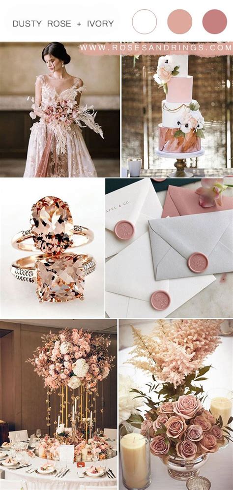 Top 9 Dusty Rose Wedding Color Palettes For 2023 Rose Gold White
