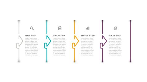 Vector Infographics Design Template With Arrows And 4 Options Or Steps