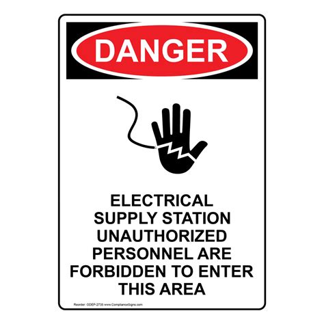 Portrait OSHA Electrical Hazard Authorized Sign With Symbol ODEP 2705