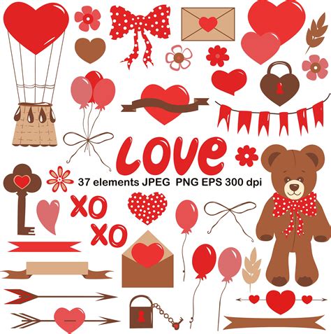 Cute Vector Clipart Set Love Illustrations ~ Creative Market