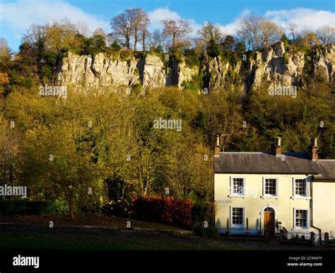 Limestone Cliffs At Matlock Bath A Village In The Derbyshire Peak