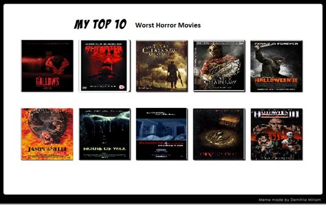 Top 10 Worst Horror Movies By Bluesplendont On Deviantart