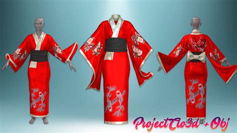 Artstation Womens Kimono Game Assets