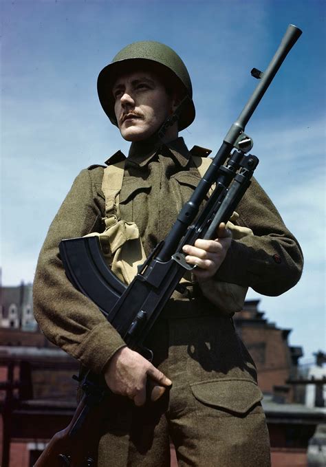 Canadian Commando From The First Special Service Force Armed With Bren