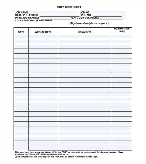 Resume format for job in excel sheet. Daily Work Log Templates | 10+ Free Word, Excel & PDF ...
