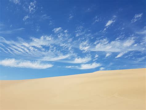 Sandy Desert Landscape Under Blue Sky · Free Stock Photo