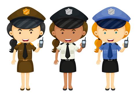 Female Police In Three Different Uniforms 418938 Vector Art At Vecteezy
