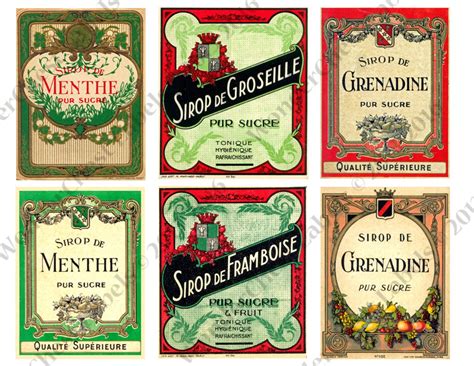 Vintage Food Labels Printable Digital Collage Instant Etsy