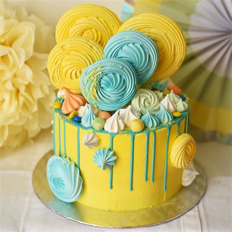 Yellow And Blue Cake Cakes