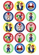 Mario Bros cupcake / cookie edible toppers - Itty Bitty Cake Toppers