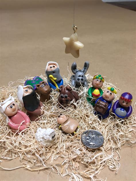 Handmade Polymer Clay Miniature Nativity Set Miniature Etsy New Zealand