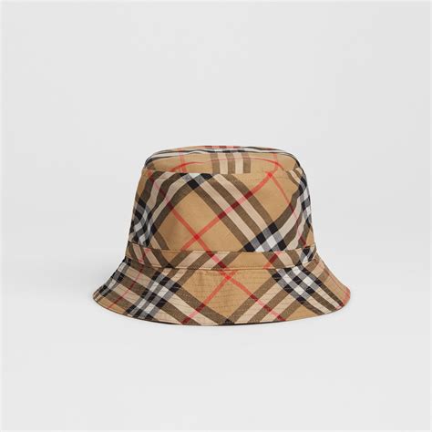 Vintage Check Bucket Hat In Antique Yellow Children Burberry United