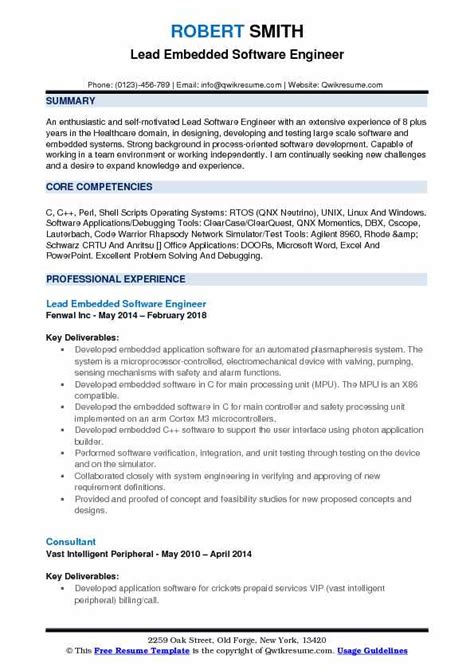 The cv template is a such templates are usually available in all commonly used formats such as jpg, eps, ai, pdf, and. Software Engineer Resume Samples | QwikResume