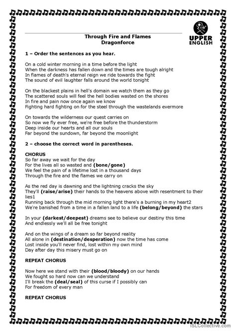 Song Activity Song And Nursery Rhym English Esl Worksheets Pdf Doc