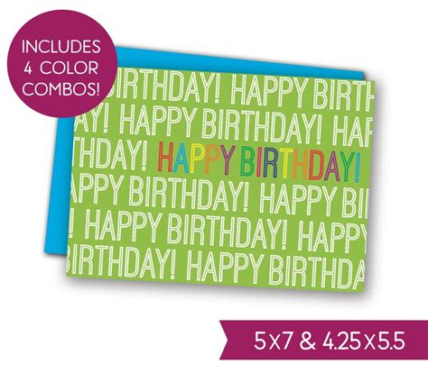 Happy Birthday Printable Card Bundle Instant Download B Day Etsy