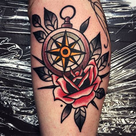 Old School Compass Rose Tattoo