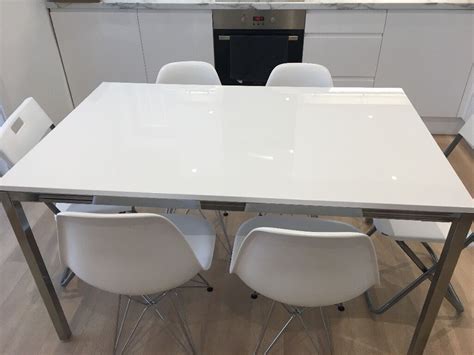 Top picks related reviews newsletter. Ikea Torsby Dining Table - High Gloss White & Chrome ...