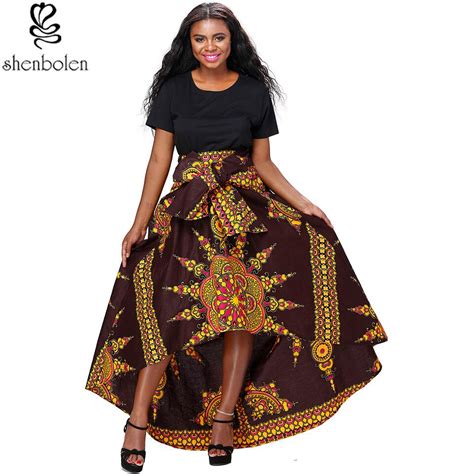 New Fashion Women African Print Long Skirt Ankara Dashiki High Waist