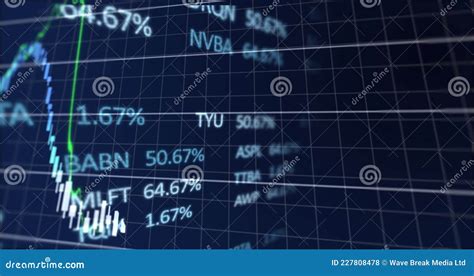 Image Of Stock Market Display With Stock Market Tickers And Graphs 4k