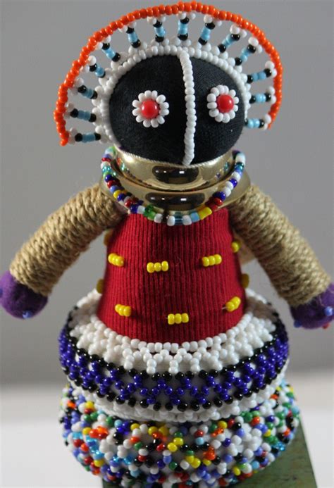 African Hand Made Purple Rhino Fertility Doll Ndebele Handmade Hand Painted Candles Painted