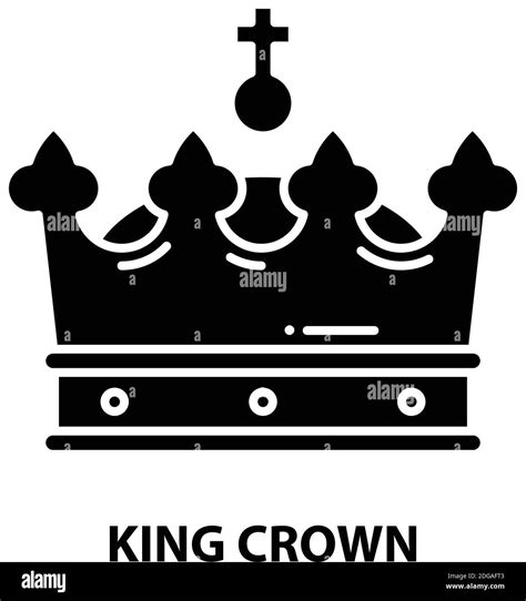 King Crown Icon Black Vector Sign With Editable Strokes Concept