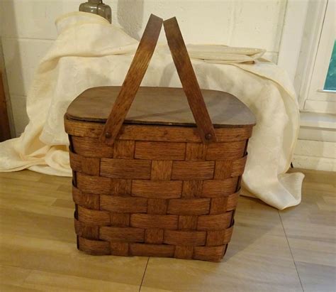 Vintage Wooden Picnic Basket | eBay in 2020 | Picnic basket, Picnic, Vintage picnic basket