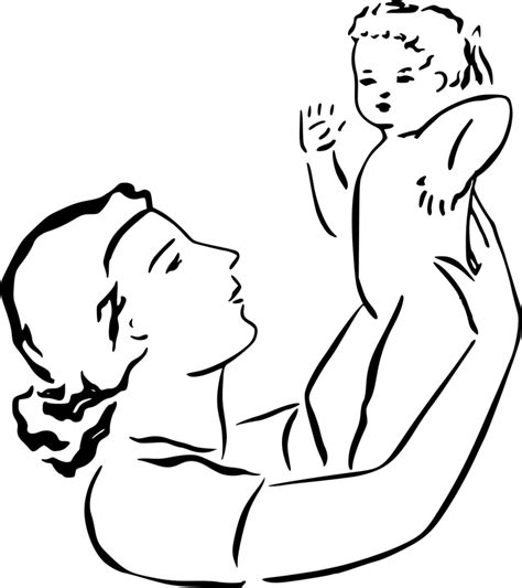 Mother With Baby Vector Clipart Image Free Stock Photo Public