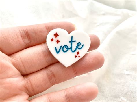 Cute Vote Pin Acrylic Voting Badge Election Day Accessory Etsy